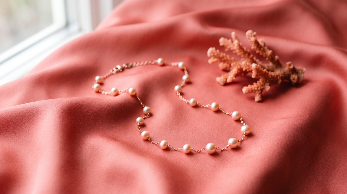 nunta de coral 35 ani casatorie cadou bijuterii perle naturale aur 14K - Royal Pearls