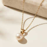 14K yellow gold pendant with natural white cultured pearl 7 – 8 mm Astra