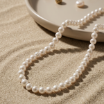 colier perle naturale champagne 5-6mm aur 14k prezentare - aura - royal pearls