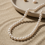 colier perle naturale champagne 5-6mm aur 14k prezentare - aura - royal pearls