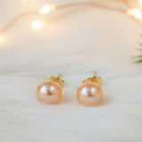 Cercei stud din aur 14K cu perle de cultură roz 5.5–6 mm