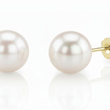 Cercei stud din aur 14K cu perle de cultură albe 7.5–8 mm