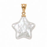 Pandantiv Aur 14K cu Perlă Naturală Albă Keshi — Stella