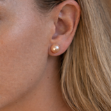 Cercei stud din aur 14K cu perle de cultură roz 7.5–8 mm