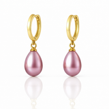 Cercei din aur 14K cu perle de cultură mov 8,5–9 mm — Sophie