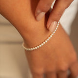 Brățară cu perle de cultură albe 3-3.5 mm din aur 14K Ivory Thread