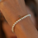 Brățară cu perle de cultură albe 5–5,5 mm din aur 14K Star Dust