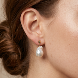 cercei perle baroc naturale aur 14k detaliu - victoria - royal pearls
