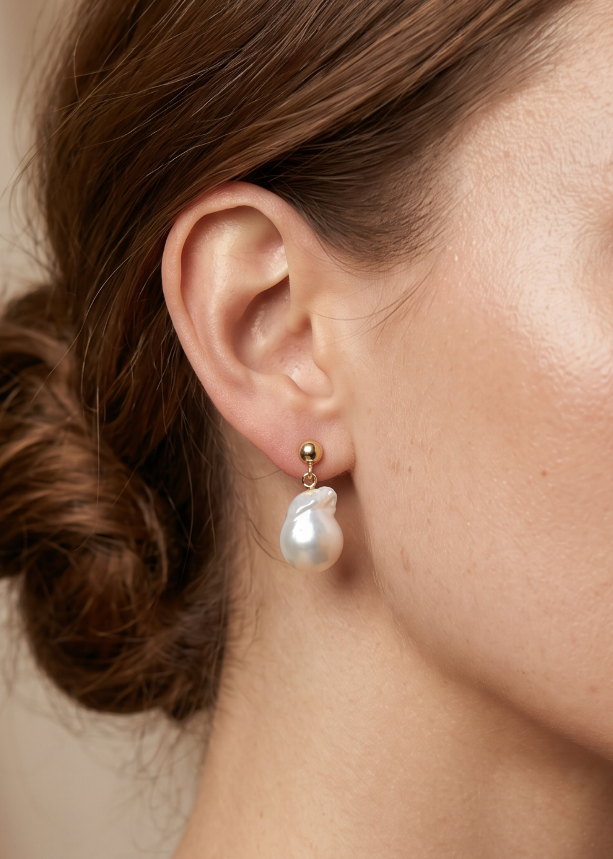 Cercei Aur 14K cu Perlă Baroc — Victoria - cercei perle naturale aur 14K - Royal Pearls