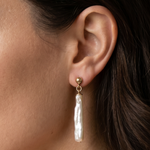 cercei perle keshi naturale aur 14k detaliu - noelle - royal pearls
