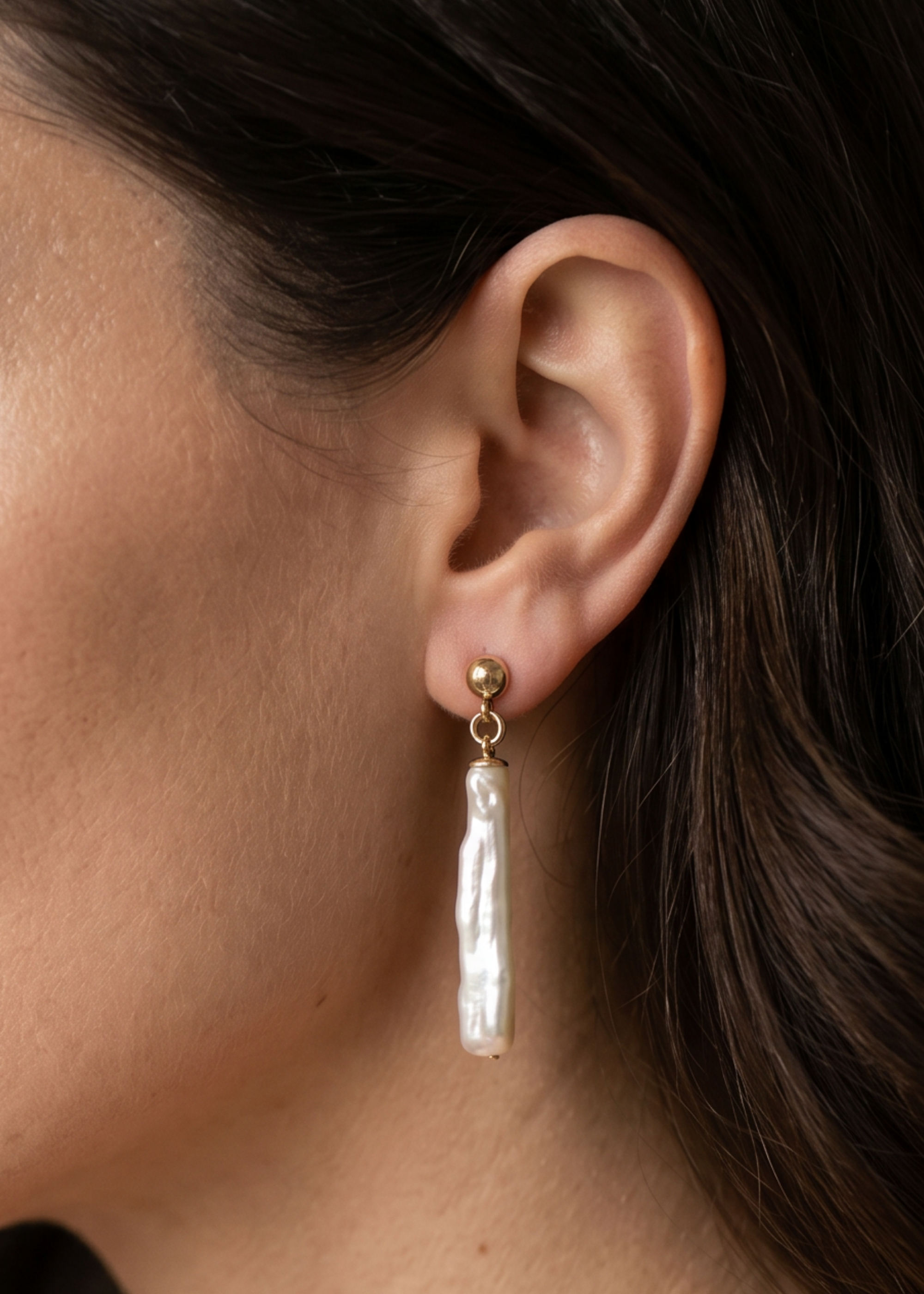 Cercei Aur 14K cu Perlă Keshi — Noelle - cercei perle naturale aur 14K - Royal Pearls