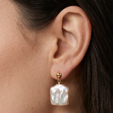 cercei perle keshi naturale aur 14k detaliu - marina - royal pearls