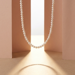 colier perle naturale albe 3mm AAA aur 14k prezentare - petite pearl - royal pearls