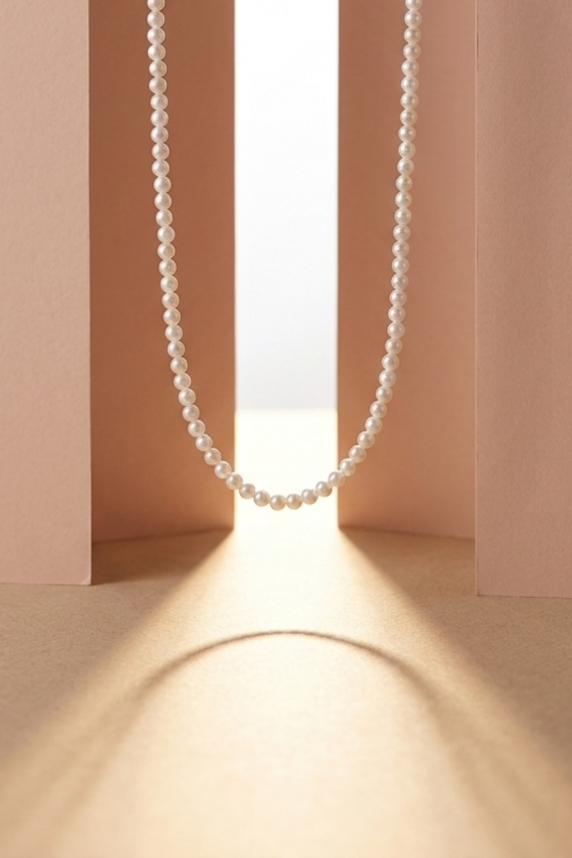 colier perle naturale albe 3mm AAA aur 14k prezentare - petite pearl - royal pearls