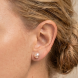 14K gold stud earrings with 7 – 8 mm pink cultured pearls