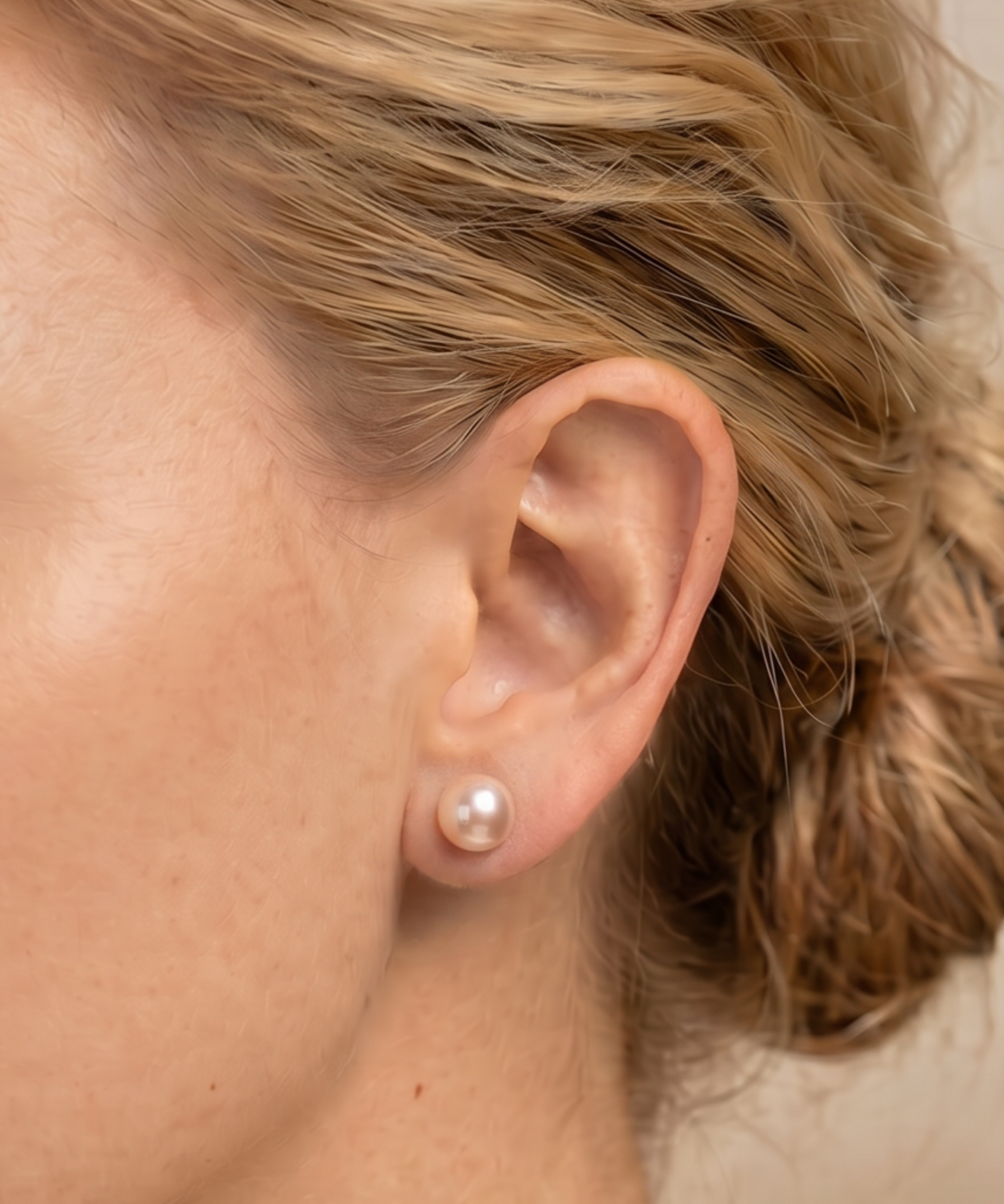 Cercei Aur 14K cu Perle Naturale Roz 7-8mm Stud