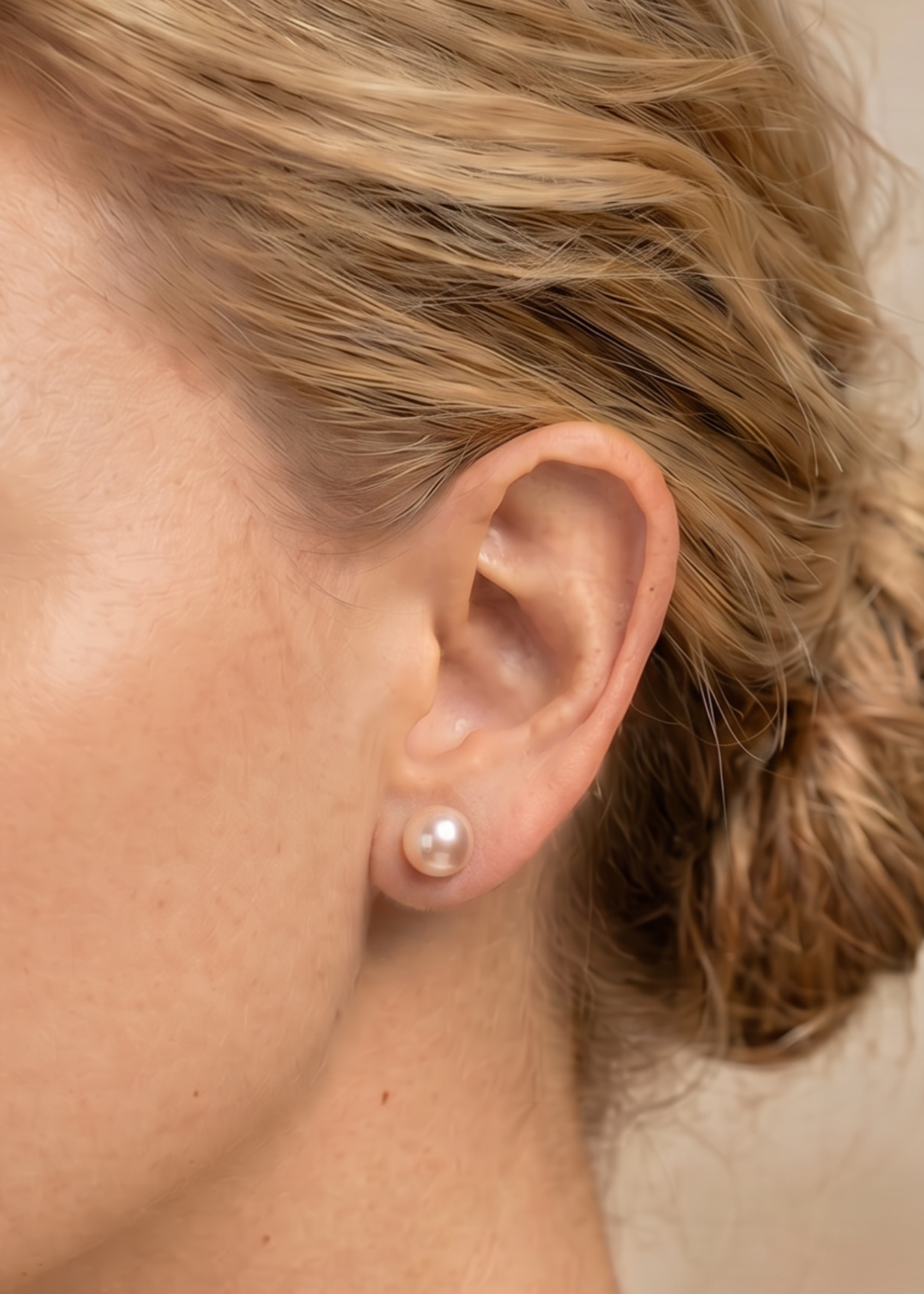 Cercei Aur 14K cu Perle Naturale Roz 7-8mm Stud - cercei perle naturale aur 14K - Royal Pearls
