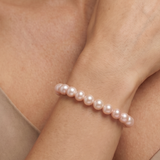 Bracelet with pink cultured pearls 5 – 6 mm in 14K gold Rosalia