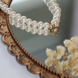 Colier cu perle naturale albe și inimă din aur 14K - Amour Pearl
