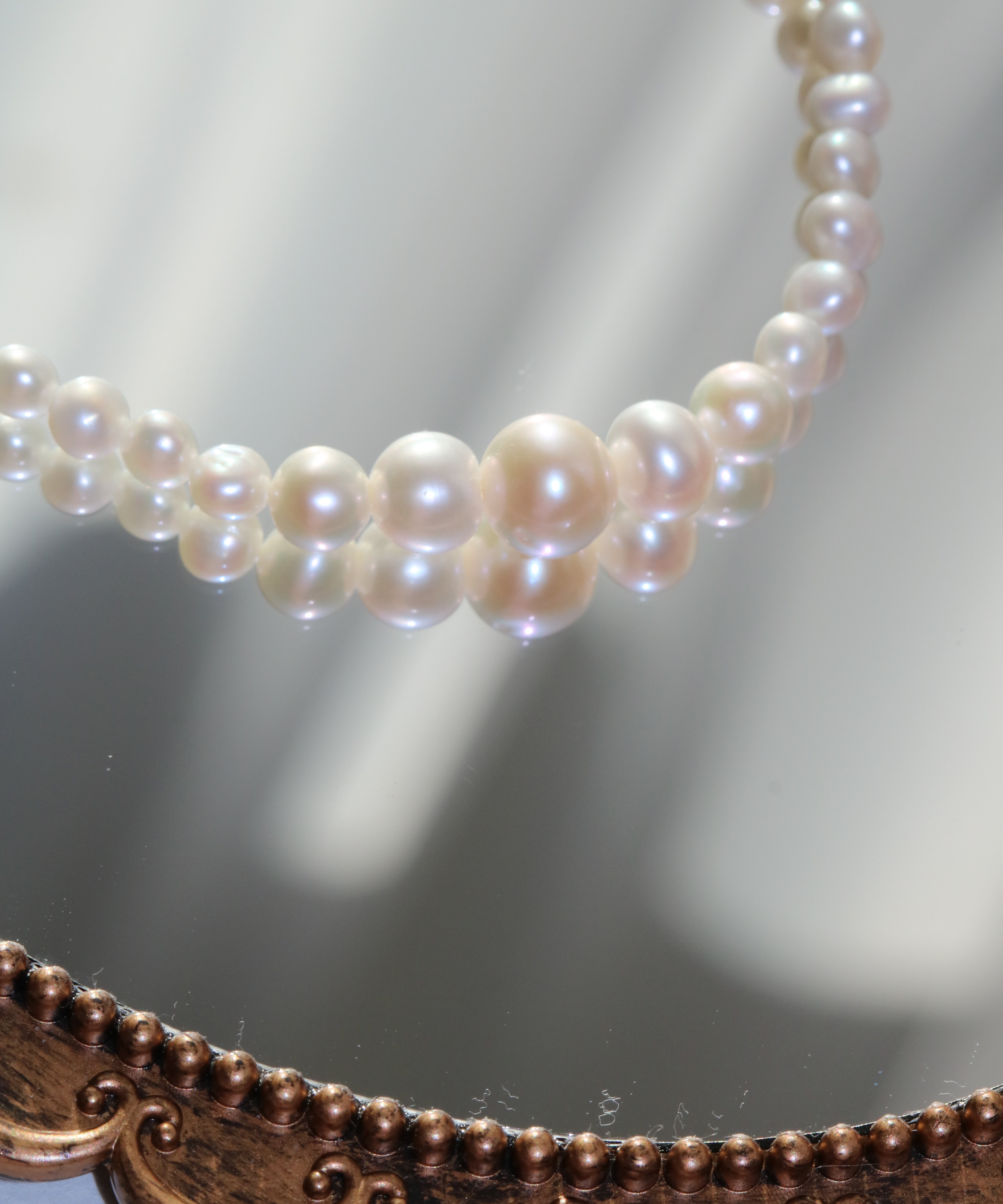 Colier cu perle de cultura albe si aur 14K - Pearl Glow