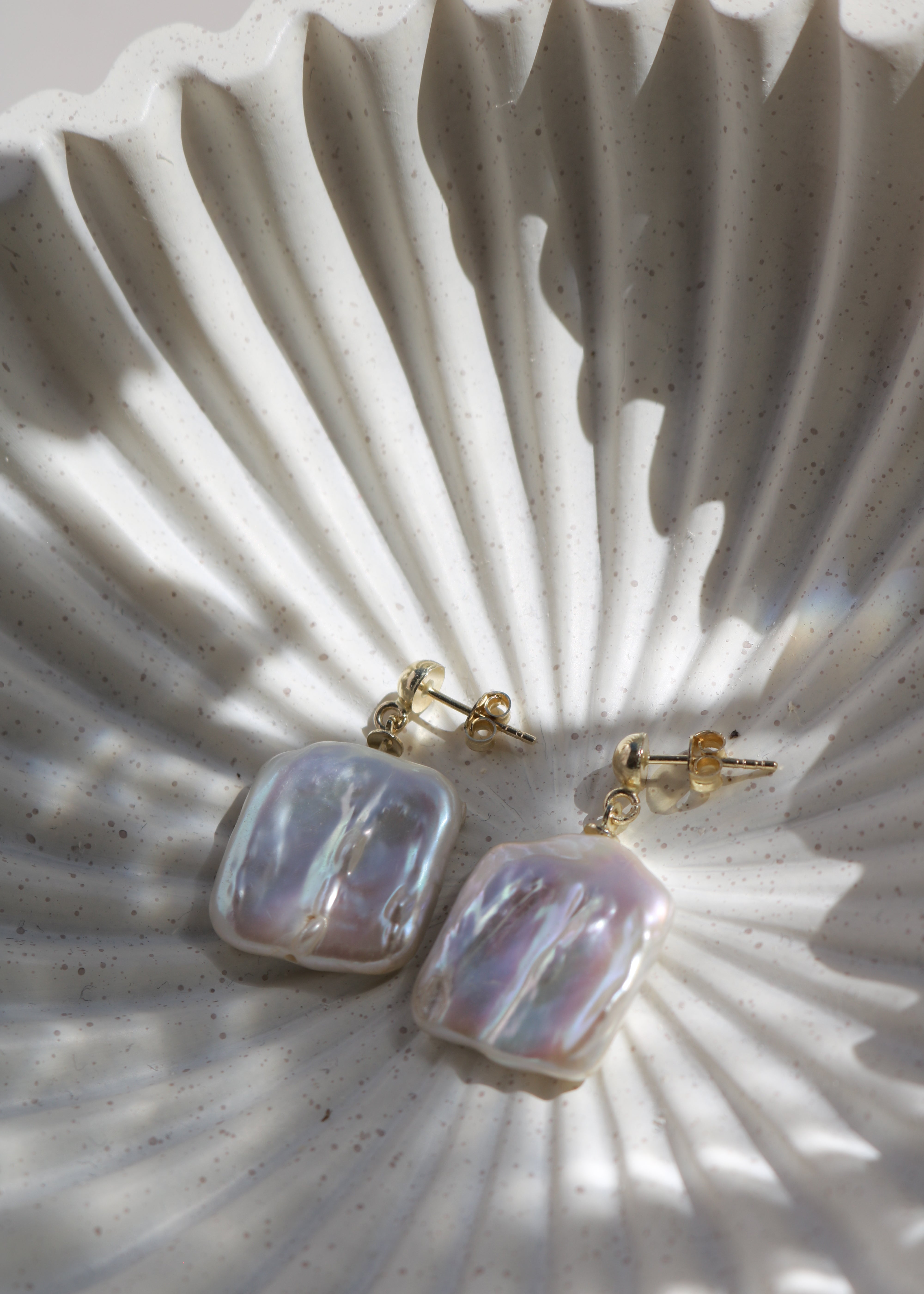 Cercei Aur 14K cu Perlă Keshi — Marina - cercei perle naturale aur 14K - Royal Pearls
