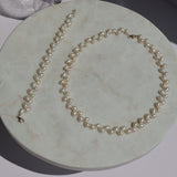 Set Eternal cu Perle Naturale de Cultură Albe AAA și Aur 14K – Colier și Brățară Handmade