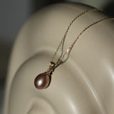 Pandantiv din aur 14K cu perlă naturală mov 8–8.5 mm Nova