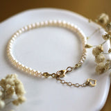 Brățară cu perle de cultură albe 3-3.5 mm din aur 14K Ivory Thread