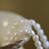 Brățară cu perle de cultură albe rice shape din aur 14K Elongé