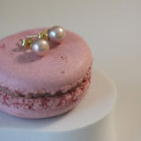 Cercei stud din aur 14K cu perle de cultură culoarea rose-lavanda 7–7.5 mm