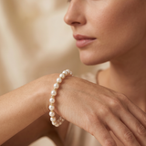 Brățară Aur 14K cu Perle Naturale Albe 5-6mm și Bile Aur — Ivoire Dorée
