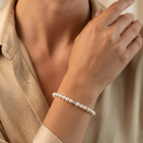 Bracelet with white cultured pearls 5 – 6 mm in 14K yellow gold Ivory Spark