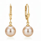 Cercei din aur 14K cu perle de cultură roz 8–8,5 inch — Theresa