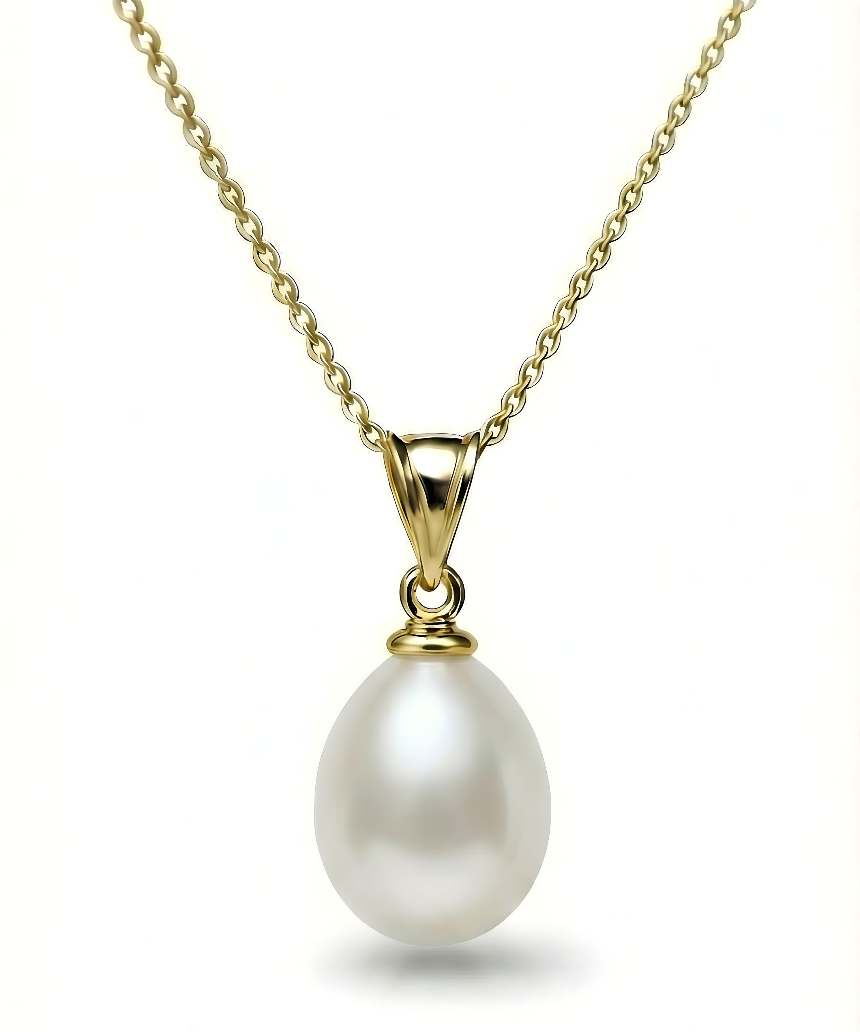 Pandantiv Amira din aur galben 14K cu perlă naturală albă