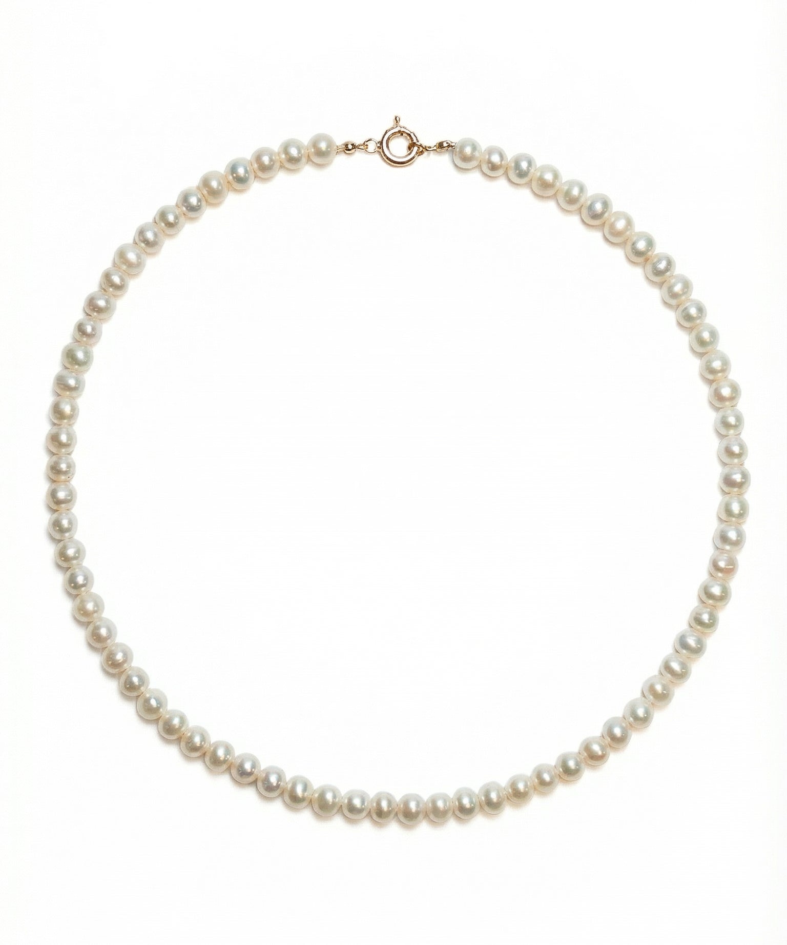 Colier Aura cu perle de cultură 5-5.5mm champagne și închizătoare din aur galben 14K