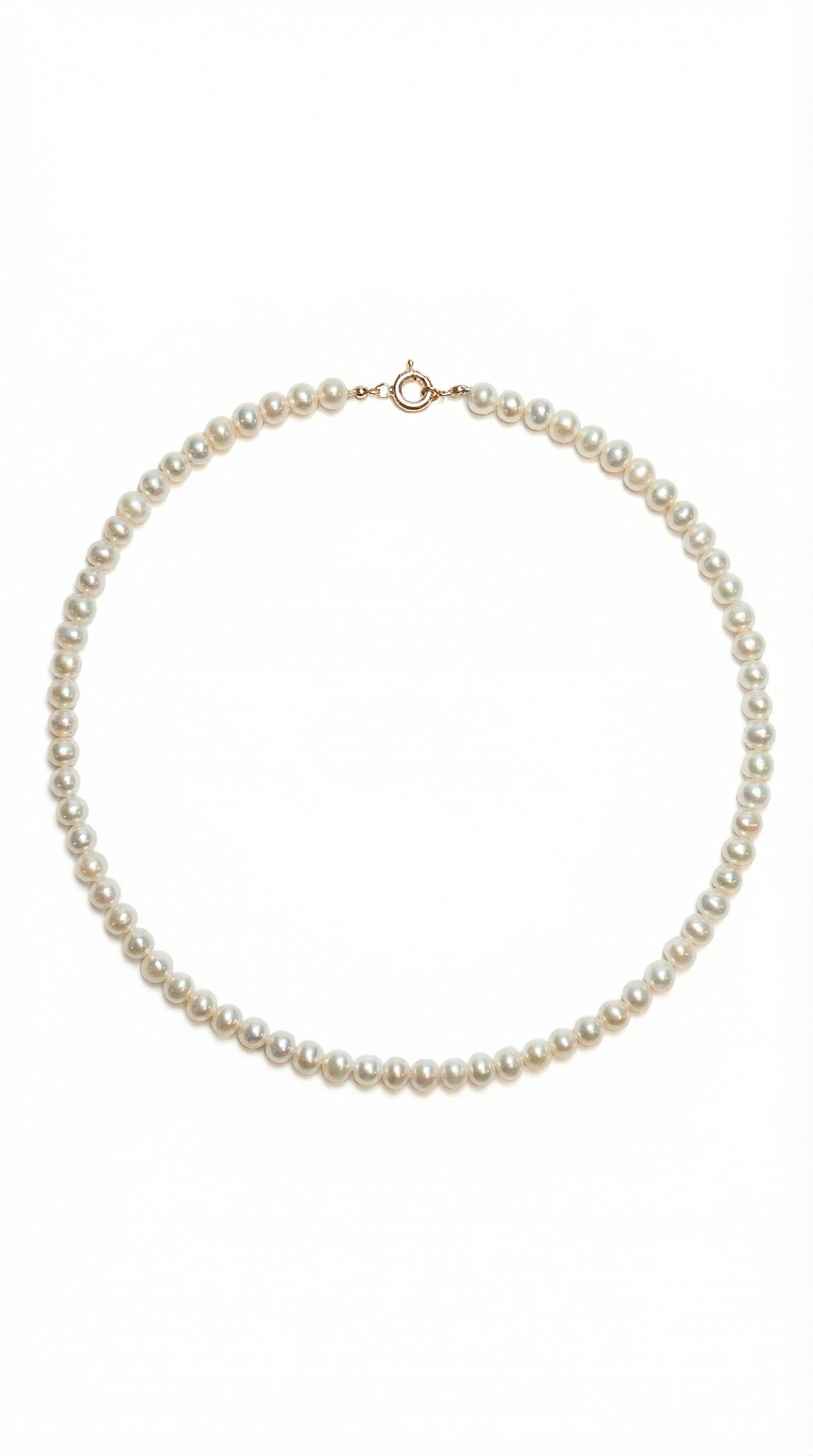 Colier Aura cu perle de cultură 5-5.5mm champagne și închizătoare din aur galben 14K