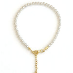 Brățară din aur 14K galben cu perle naturale de cultură albe, 3–3,5 mm