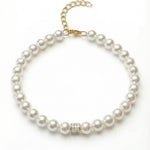 Brățară din aur 14K galben cu perle naturale de cultură albe, 5–5,5 mm