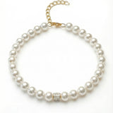Brățară din aur 14K galben cu perle naturale de cultură albe, 5–5,5 mm