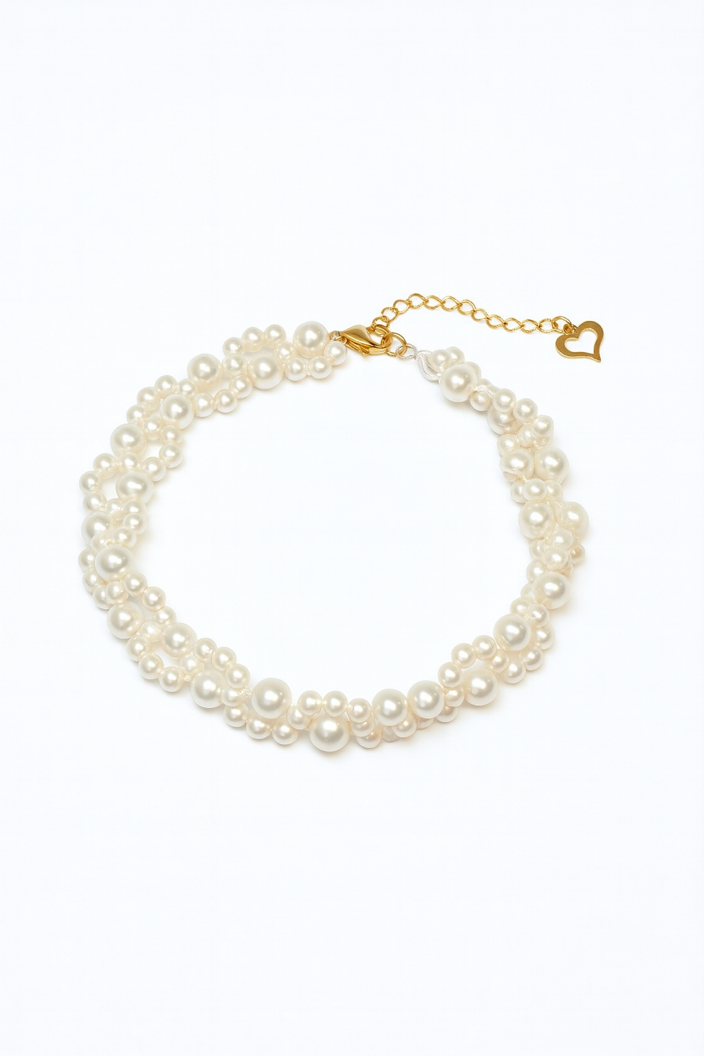 Brățară din aur 14K galben cu perle naturale de cultură albe, împletite