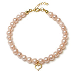 Brățară din aur 14K galben cu perle naturale de cultură roz, 5–5,5 mm