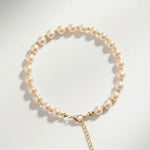 Brățară cu perle naturale de cultură roz 5–5,5 mm și aur 14K galben