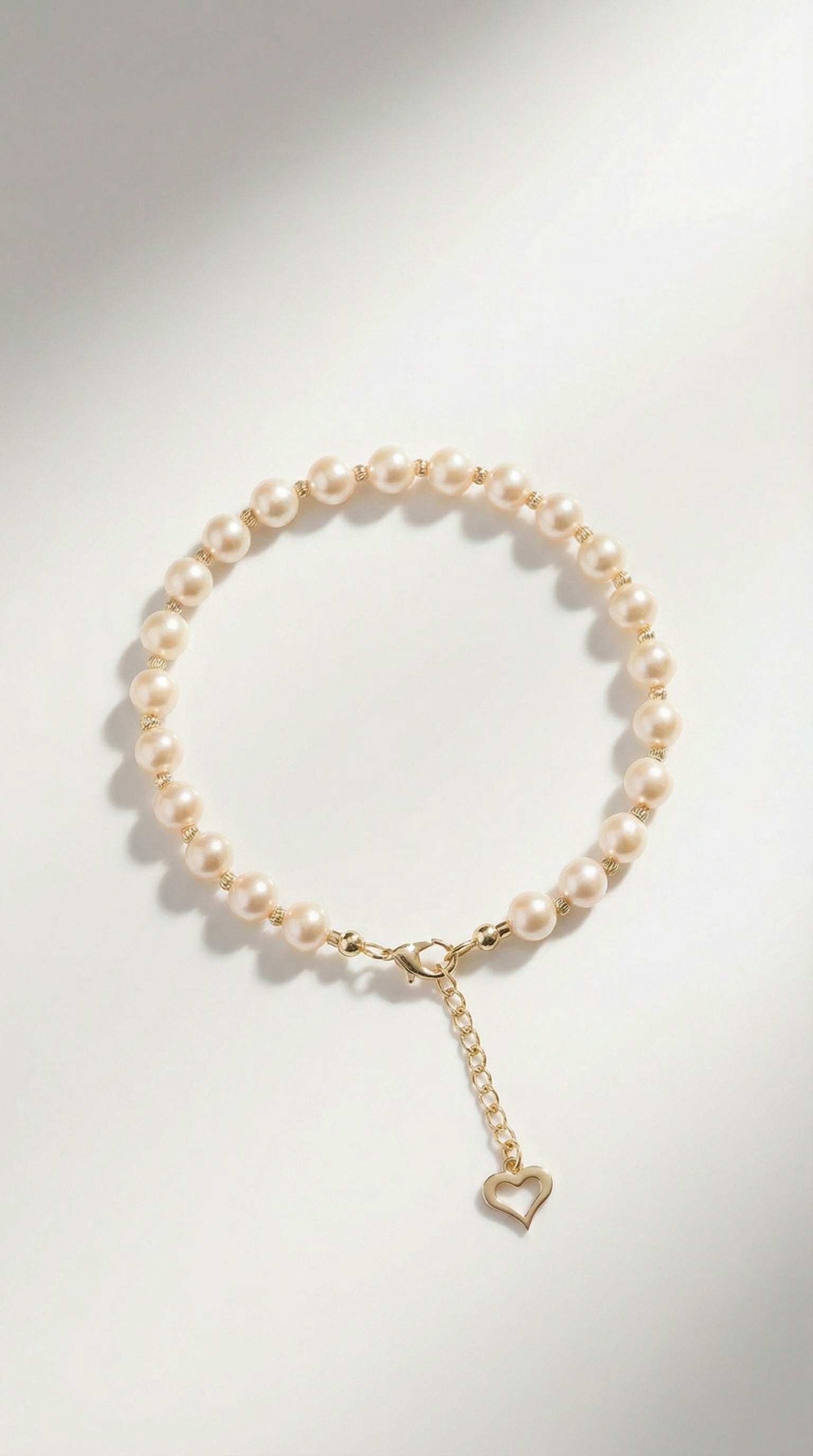 Brățară cu perle naturale de cultură roz 5–5,5 mm și aur 14K galben