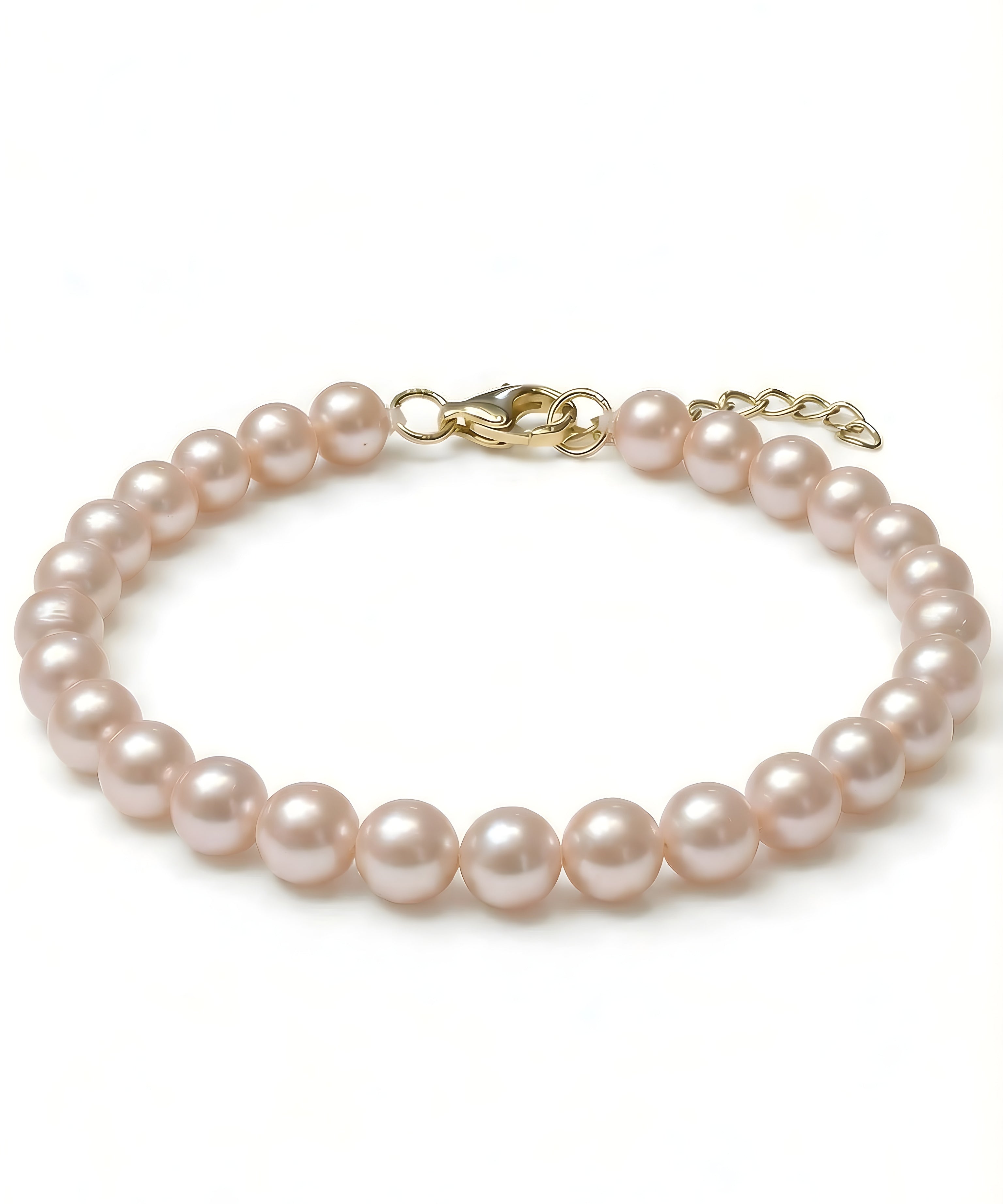Brățară cu perle de cultură roz 5–5,5 mm și închizătoare din aur galben 14K Rosalia