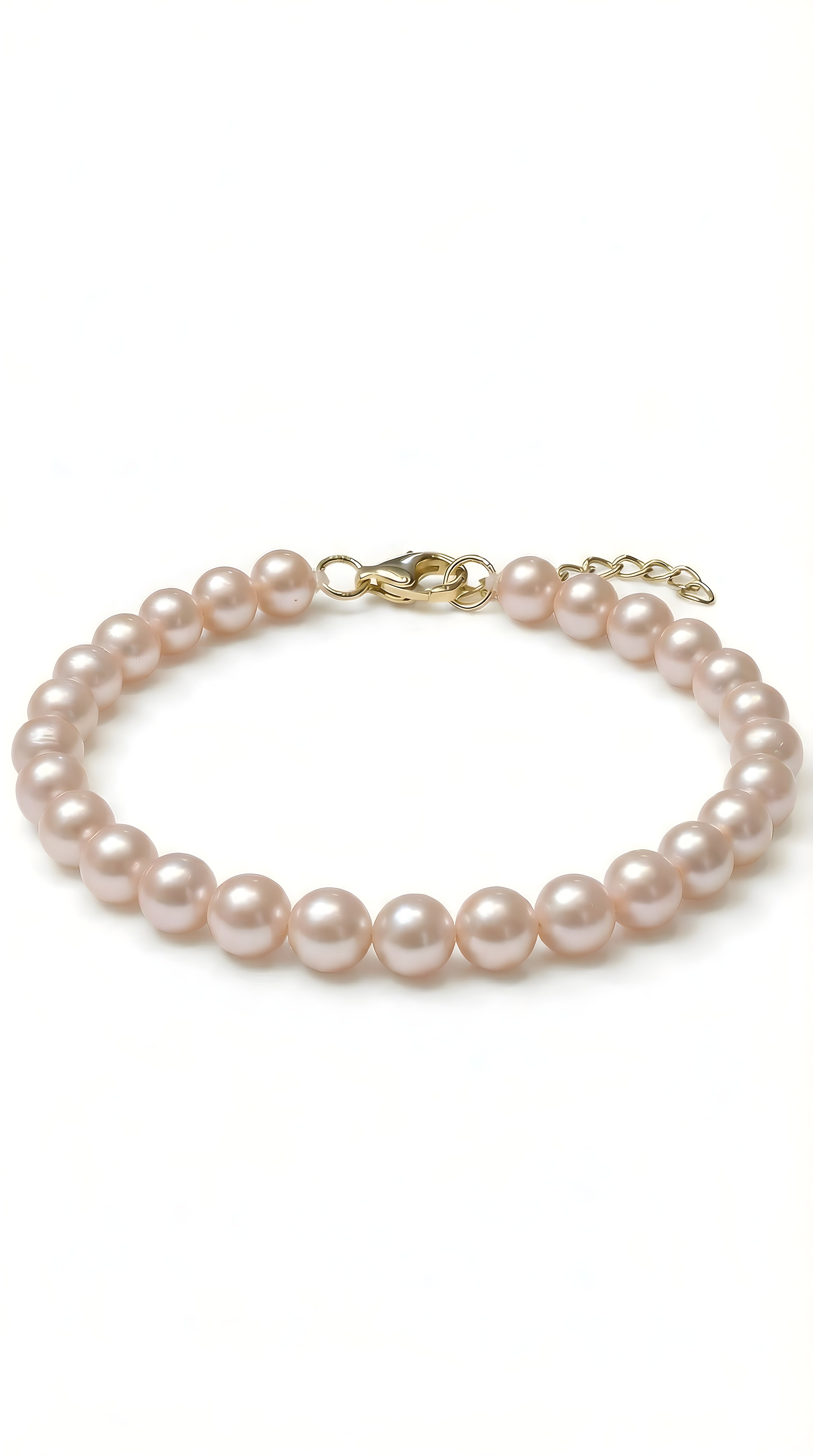 Brățară cu perle de cultură roz 5–5,5 mm și închizătoare din aur galben 14K Rosalia
