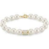 Brățară cu perle de cultură albe 5–6 mm AAA din aur 14K galben Ivory Spark