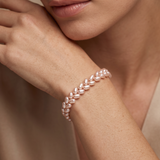 Brățară Perle Naturale Roz AAA Ovale și Aur 14K — Serenity