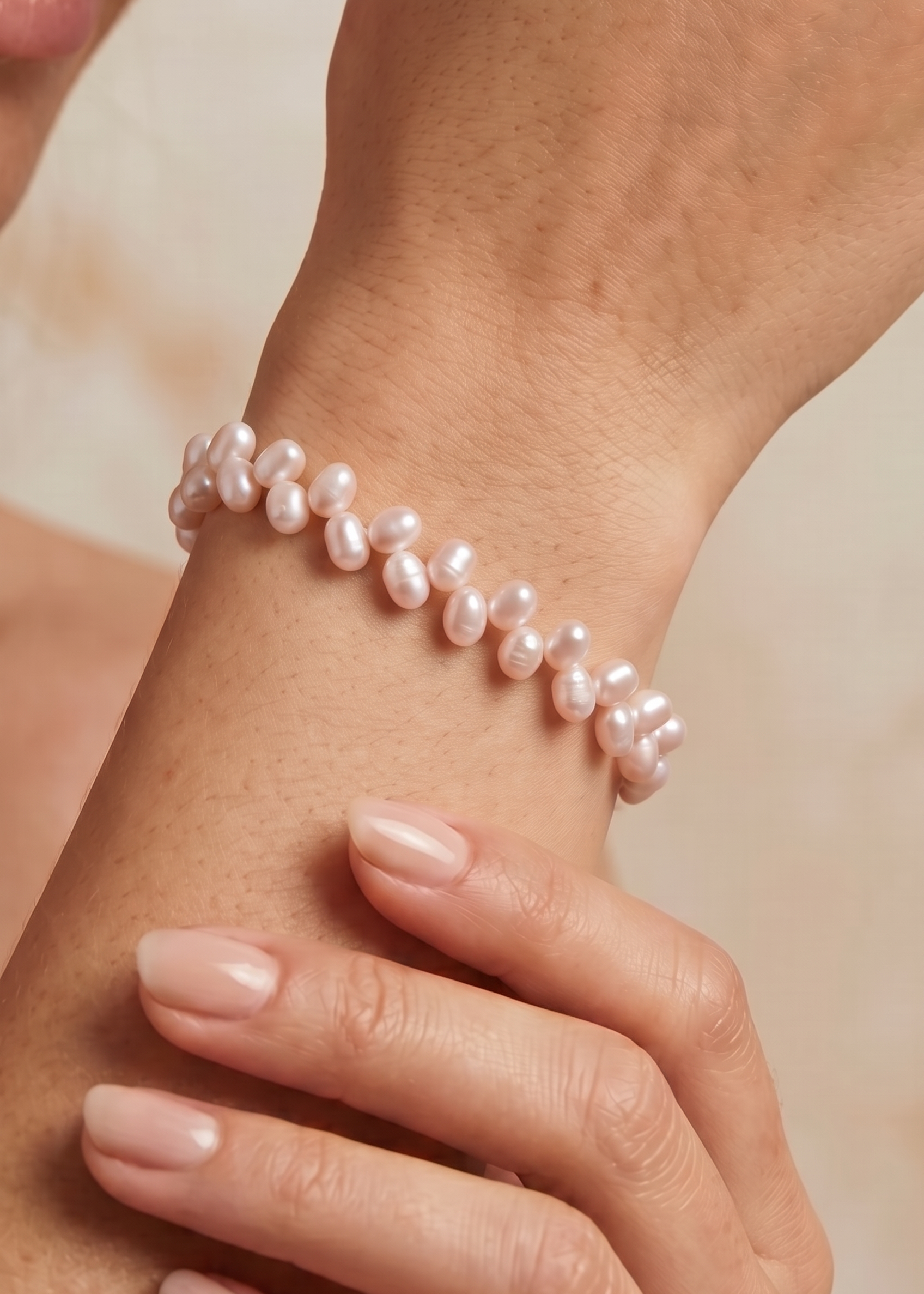 AAA Oval White Natural Pearl and 14K Gold Bracelet — Eternal