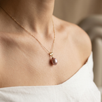colier perle naturale mov lacrima 8-9mm aur 14k detaliu - nova - royal pearls