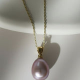 Pandantiv din aur 14K cu perlă naturală mov 8–8.5 mm Nova